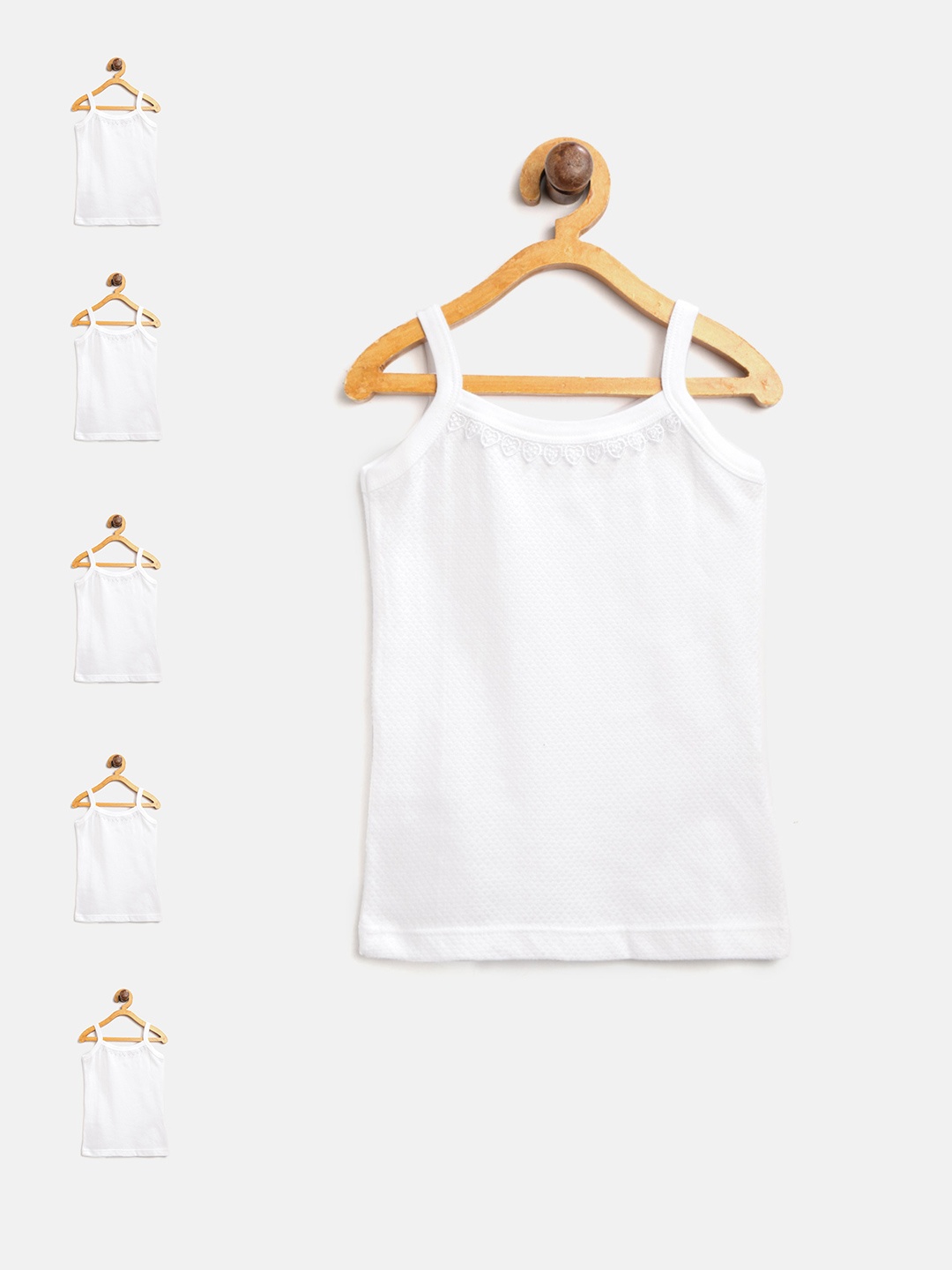 

Bodycare Kids Girls Pack of 6 Solid Camisoles 39J_A-60, White