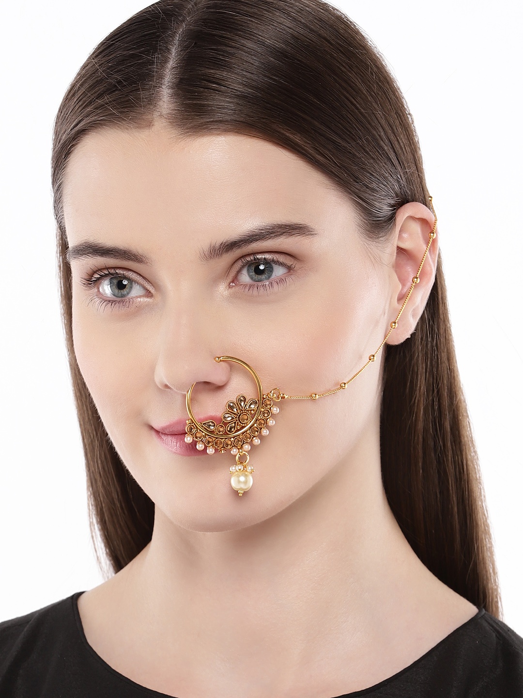 

Peora Women Gold-Plated Dulhan Nosepin