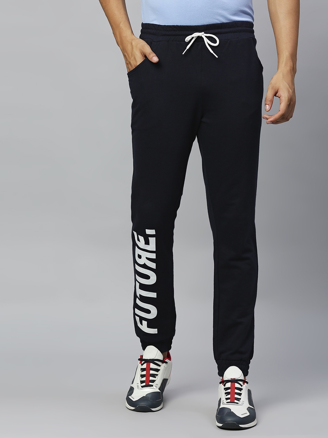 

Hubberholme Men Navy Blue Slim Fit Solid Joggers