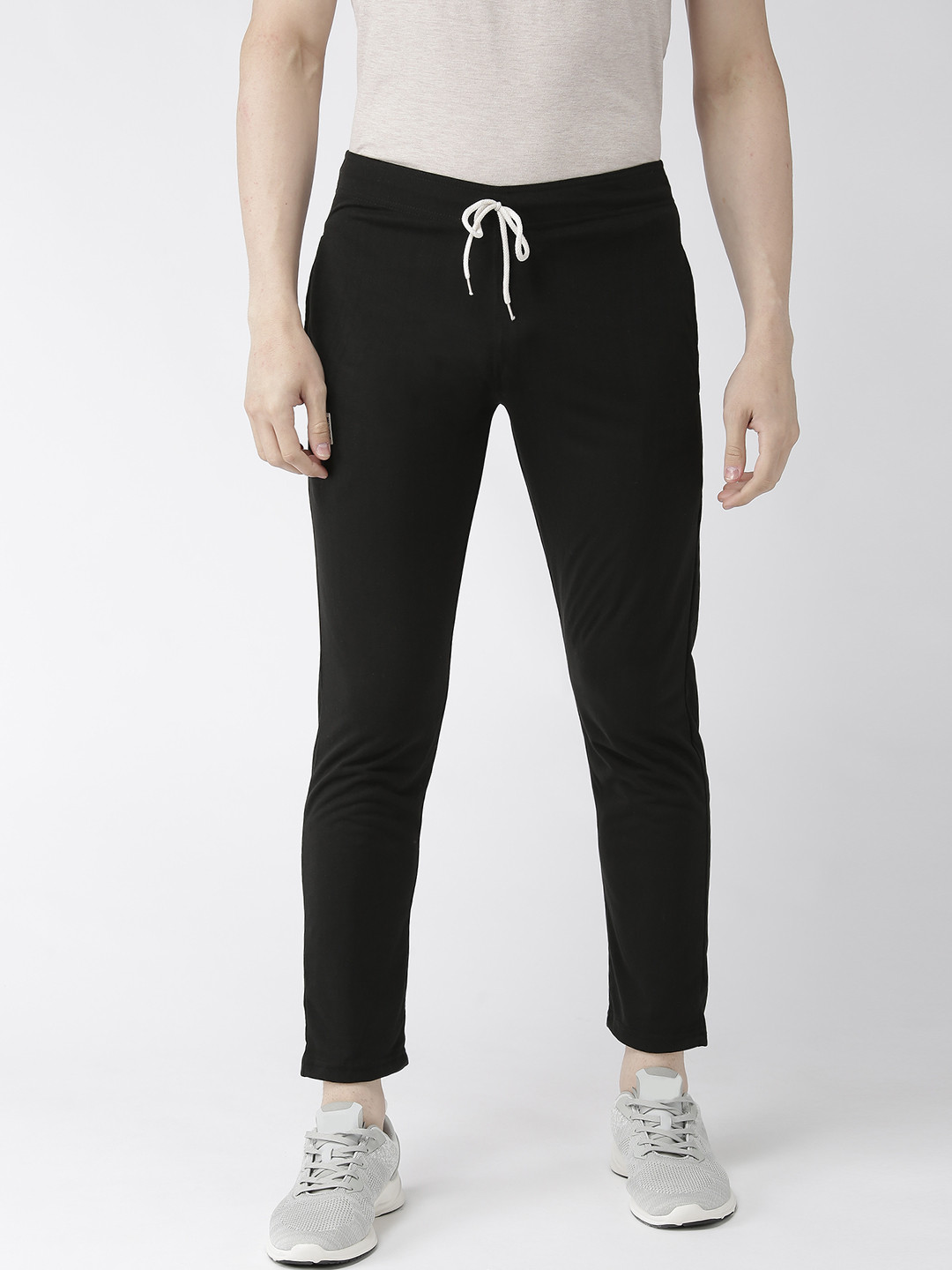

Hubberholme Black Slim Fit Solid Track Pants