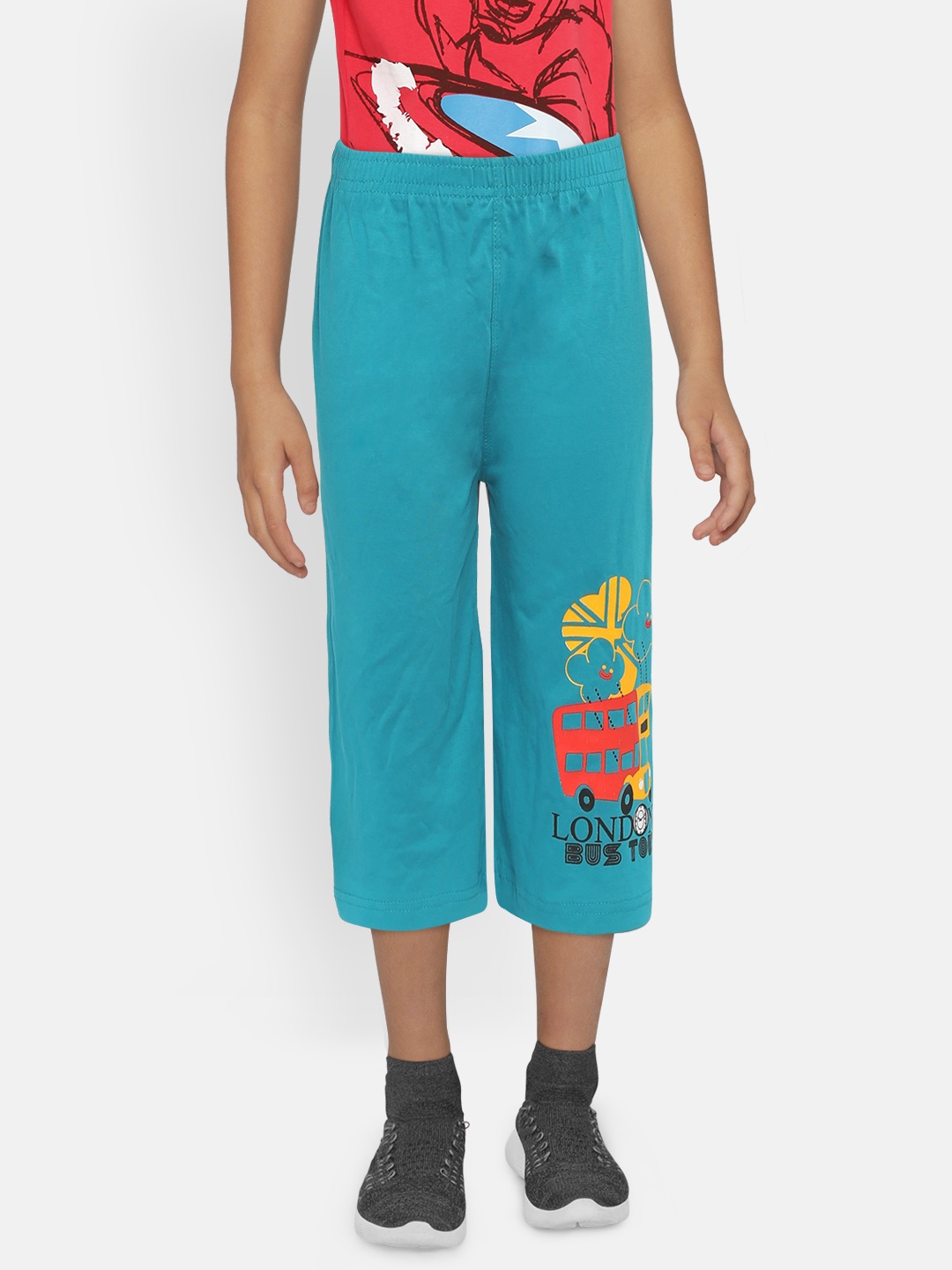 

dongli Boys Sea Green Printed Regular Fit Regular Shorts