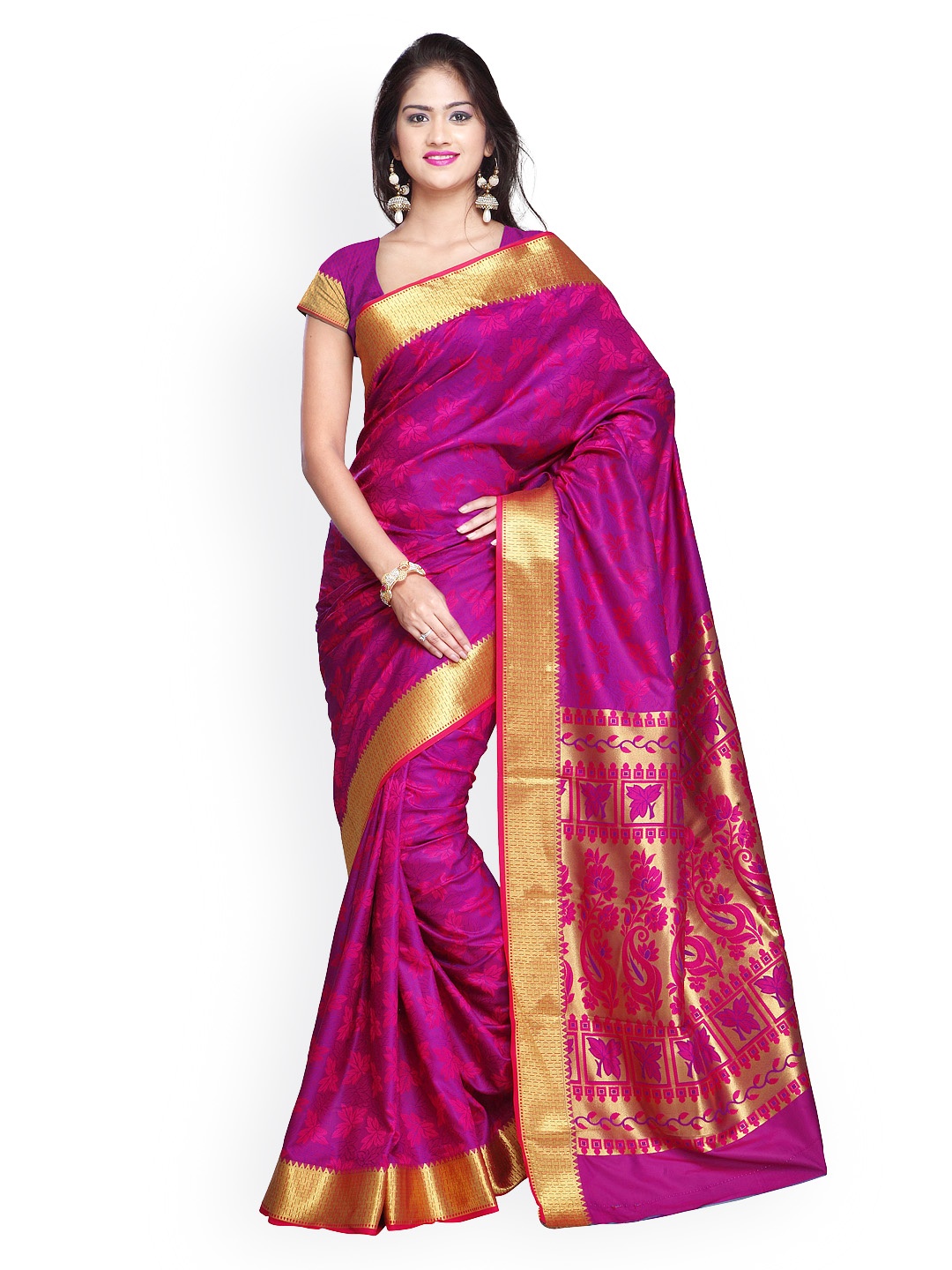 

Varkala Silk Sarees Magenta Art Silk & Jacquard Traditional Saree