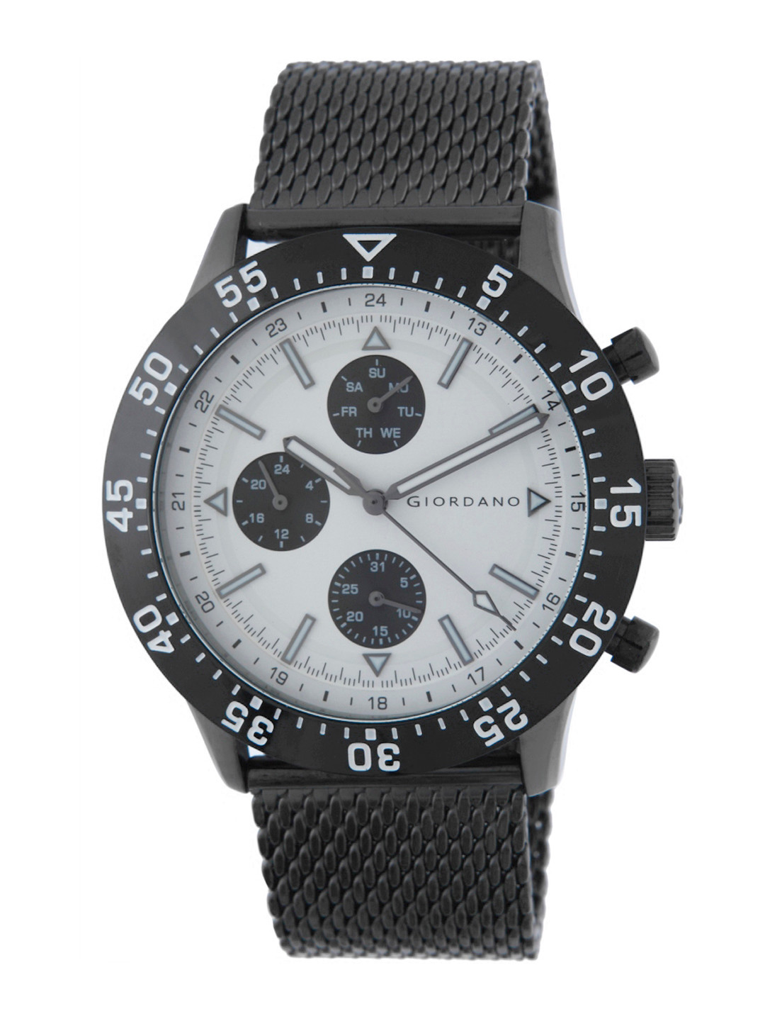 

GIORDANO Men Black & White Analogue Watch