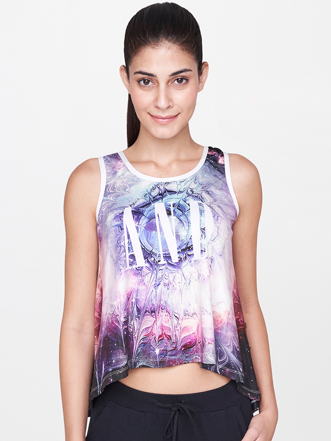 

AND Women Multicoloured Printed Activewear Tank Top, Multi