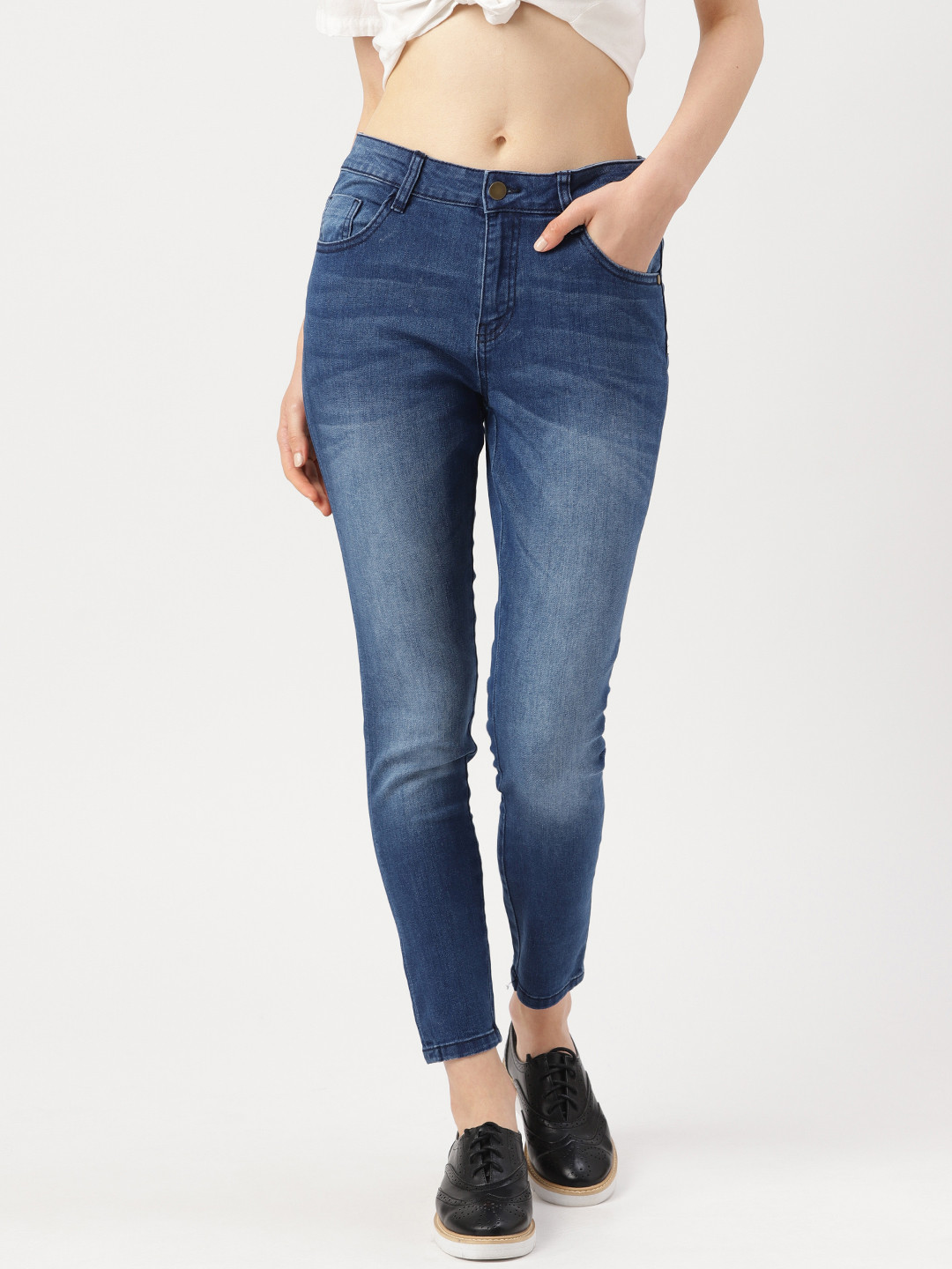 

DressBerry Women Blue Skinny Fit Mid-Rise Clean Look Stretchable Jeans