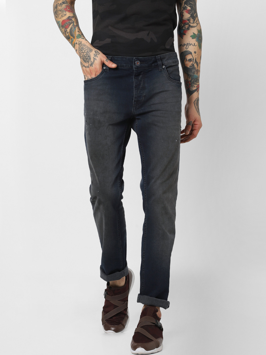 

Jack & Jones Men Blue Slim Fit Low-Rise Mildly Distressed Stretchable Jeans