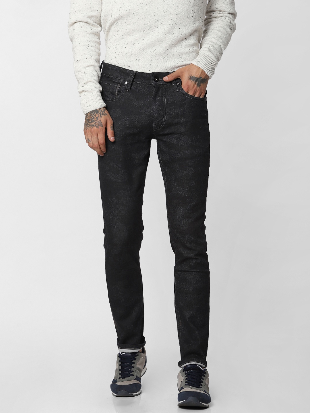 

Jack & Jones Men Black Ben Skinny Fit Low-Rise Clean Look Stretchable Jeans