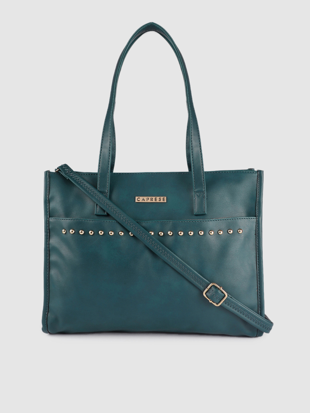 

Caprese Teal Green Solid Shoulder Bag