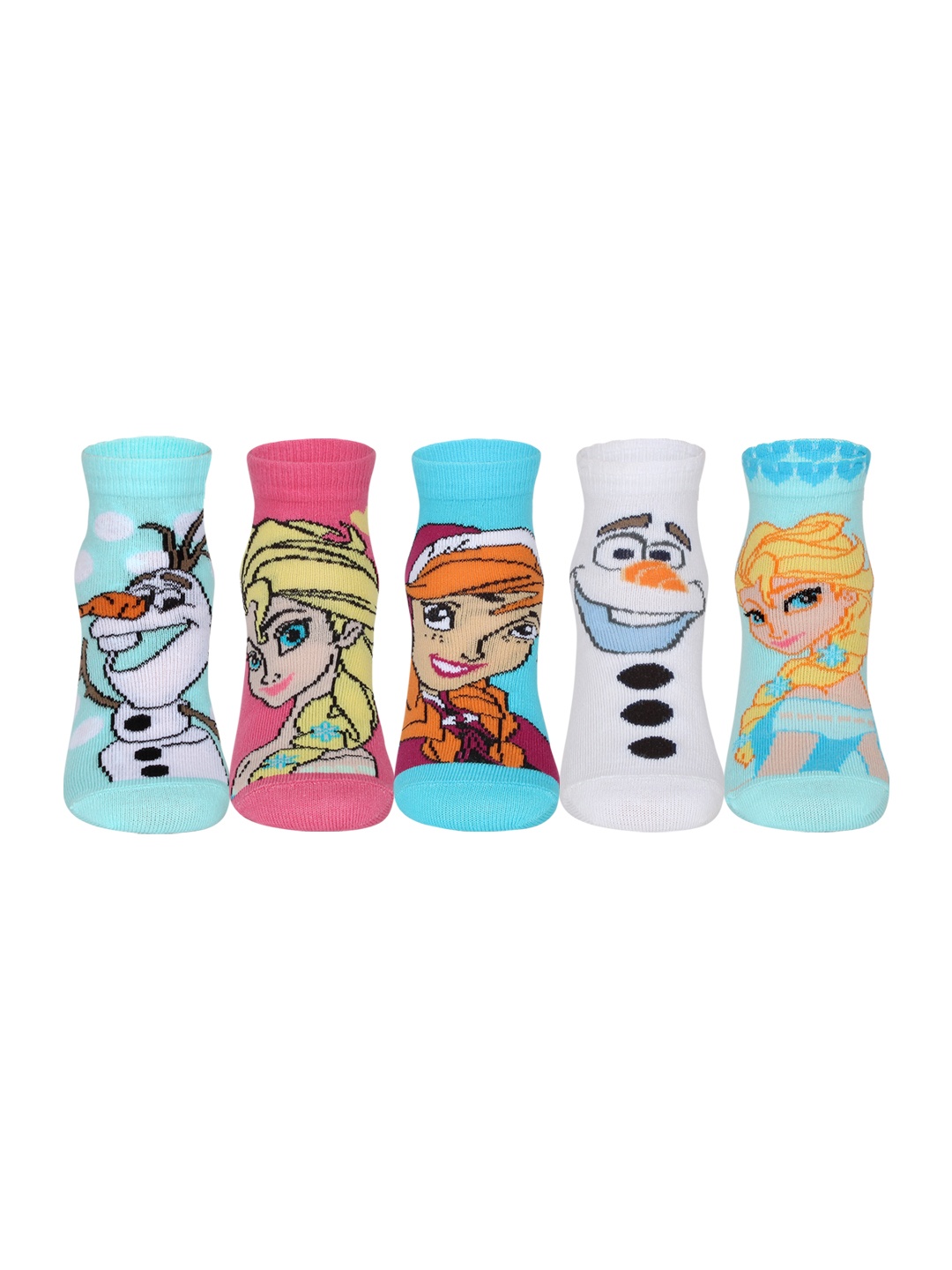 

Supersox Girls Pack of 5 Assorted Printed Ankle-Length Socks