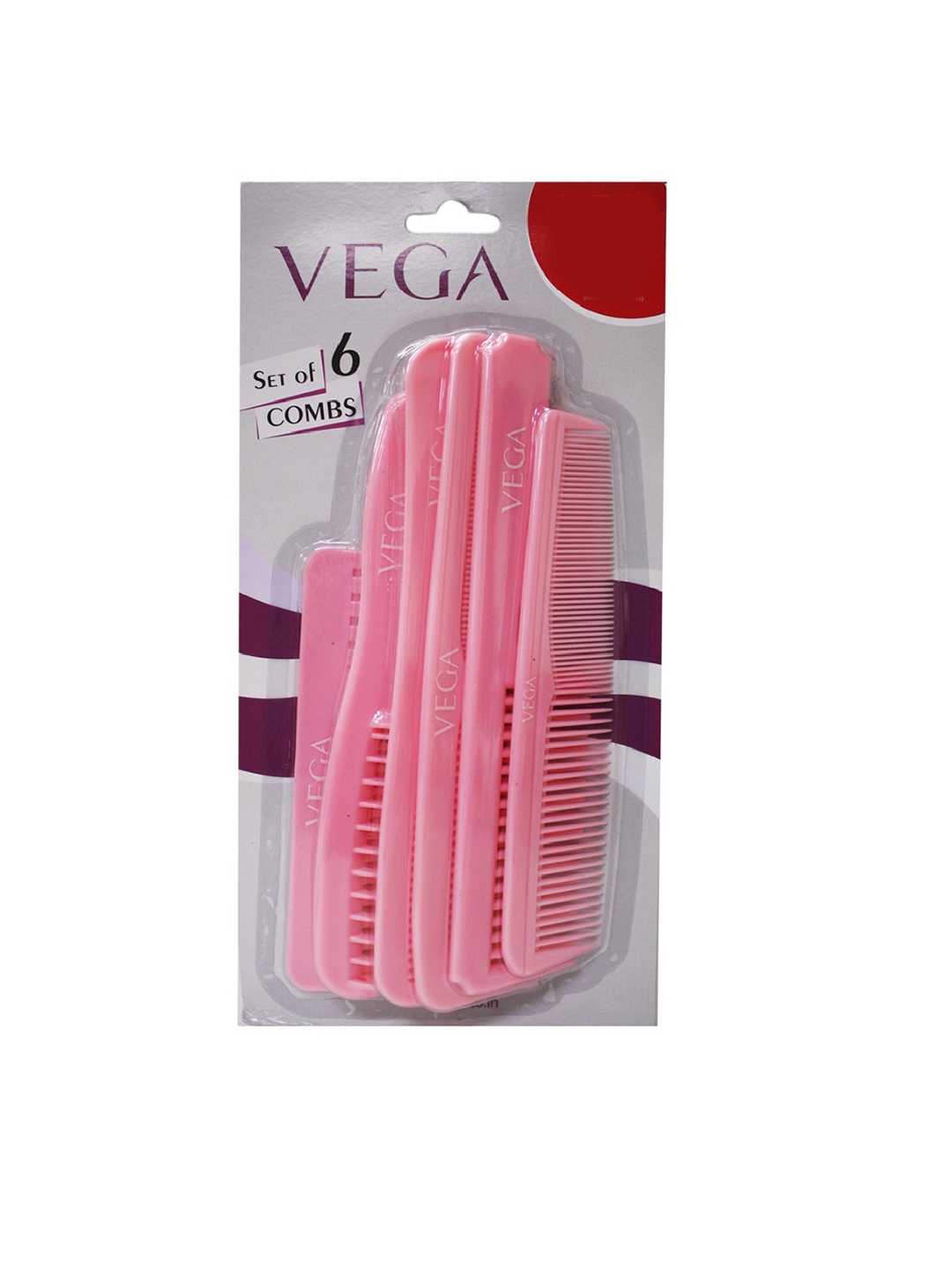 

VEGA 6 Pcs Hair Comb Set HCS-03, Pink