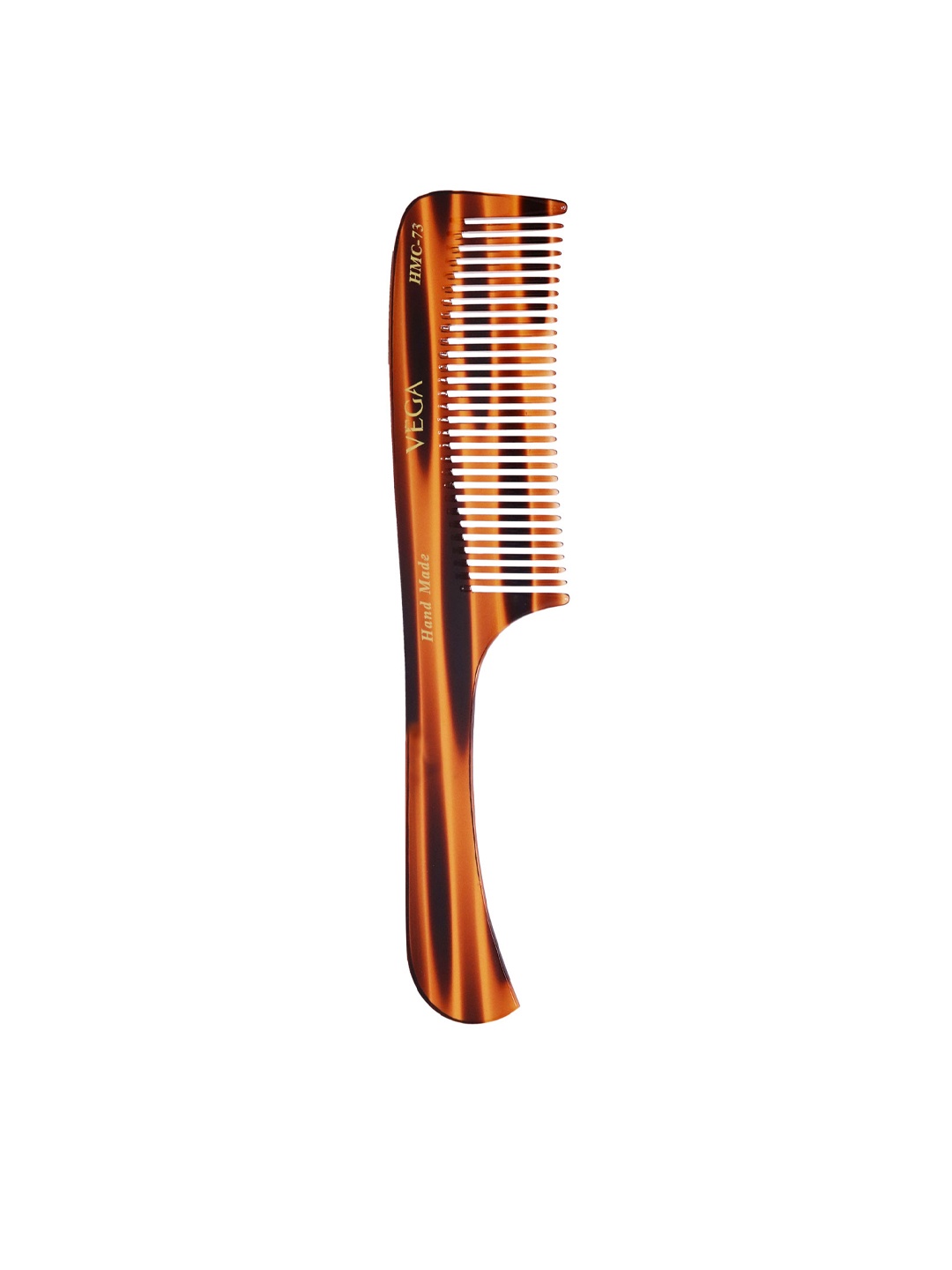 

VEGA Tortoise Shell Thick Grooming Handmade Hair Comb HMC-73, Brown