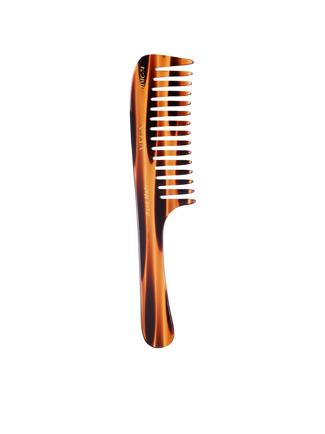 

VEGA Tortoise Shell Pattern Shampoo Handmade Hair Comb HMC-74, Brown