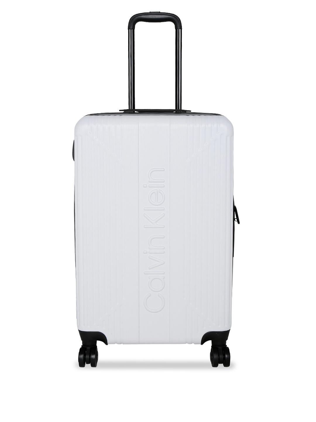 

Calvin Klein White Solid The Standard HS Hard-Sided Medium Trolley Suitcase