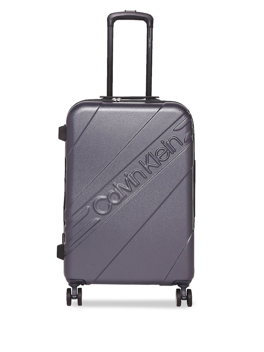 

Calvin Klein Grey Solid Cheer Hard-Sided Medium Trolley Suitcase