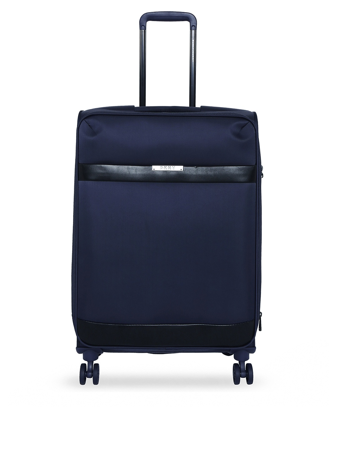 

DKNY Navy Blue Solid Mens Ace Soft-Sided Cabin Trolley Suitcase