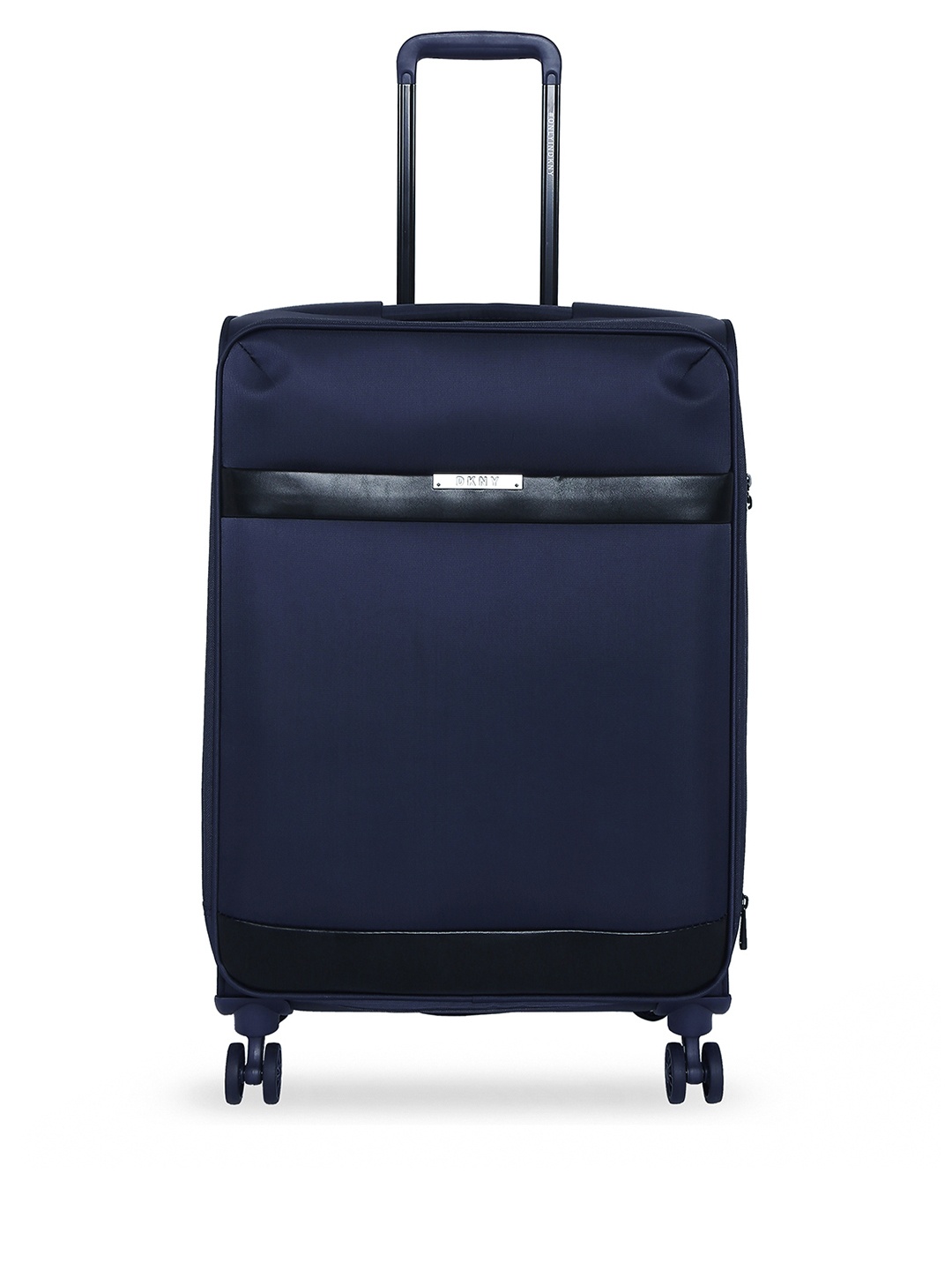 

DKNY Navy Blue Solid Mens Ace Soft-Sided Medium Trolley Suitcase