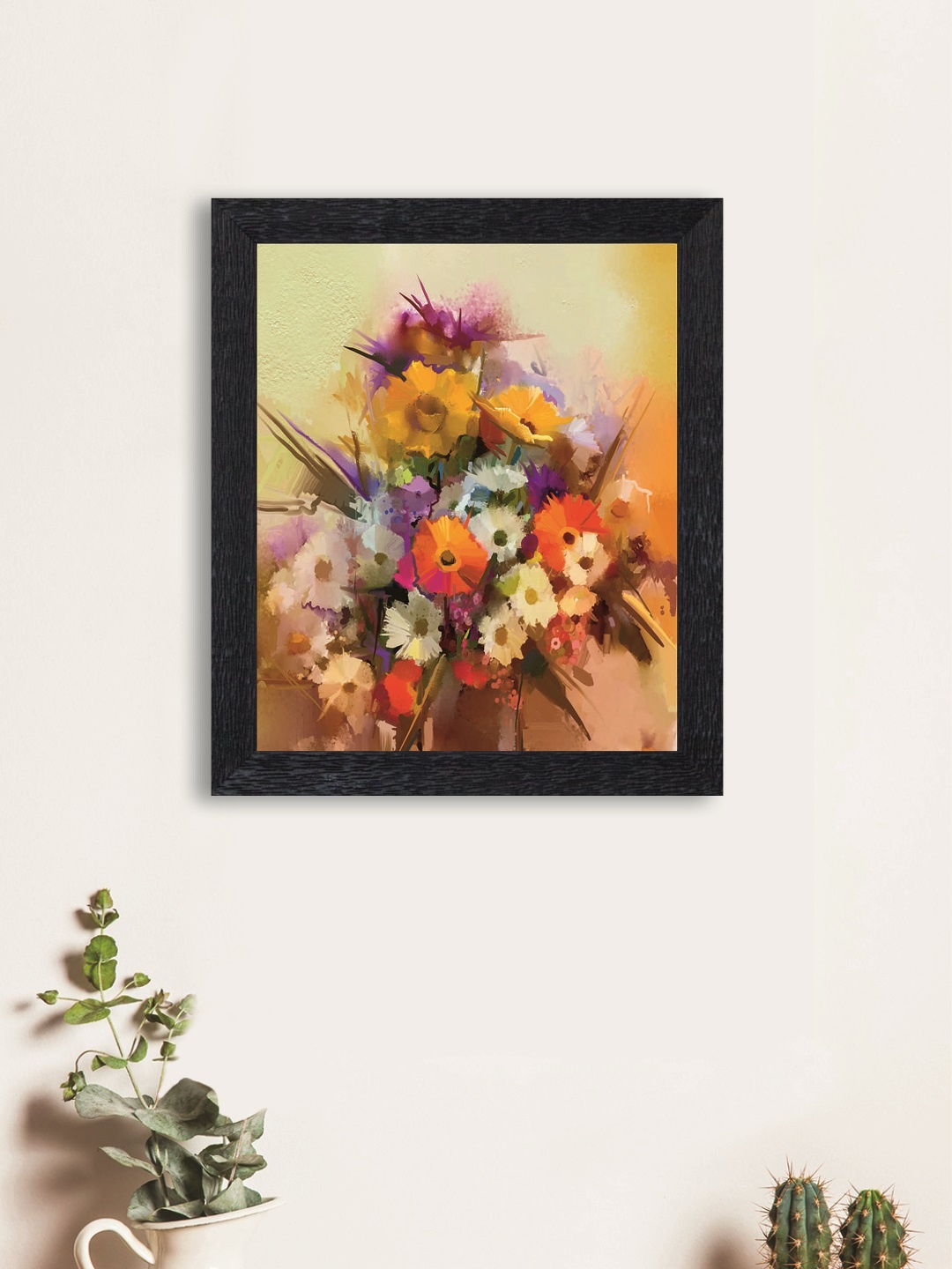 

nest ART Multicoloured Flowers Synthetic Wood Wall Art, Multi