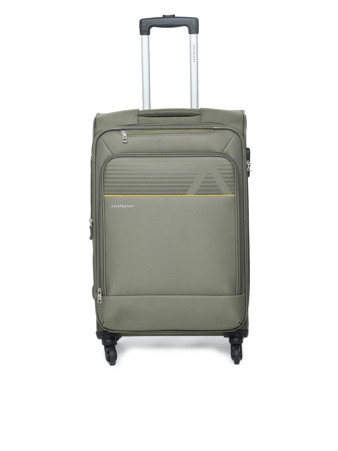 

Aristocrat Green Solid Avalon Soft-Sided Medium Trolley Suitcase