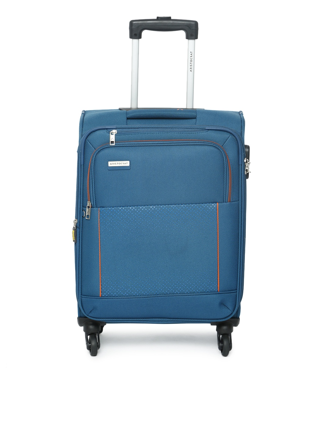 

Aristocrat Blue Solid Verrano Soft-Sided Medium Trolley Suitcase