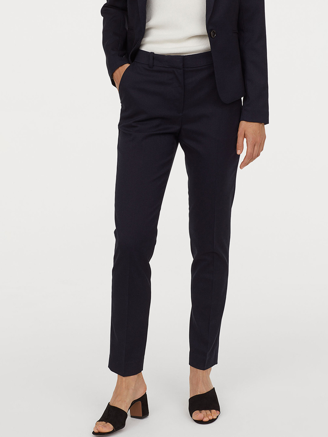 

H&M Women Blue Suit Trousers