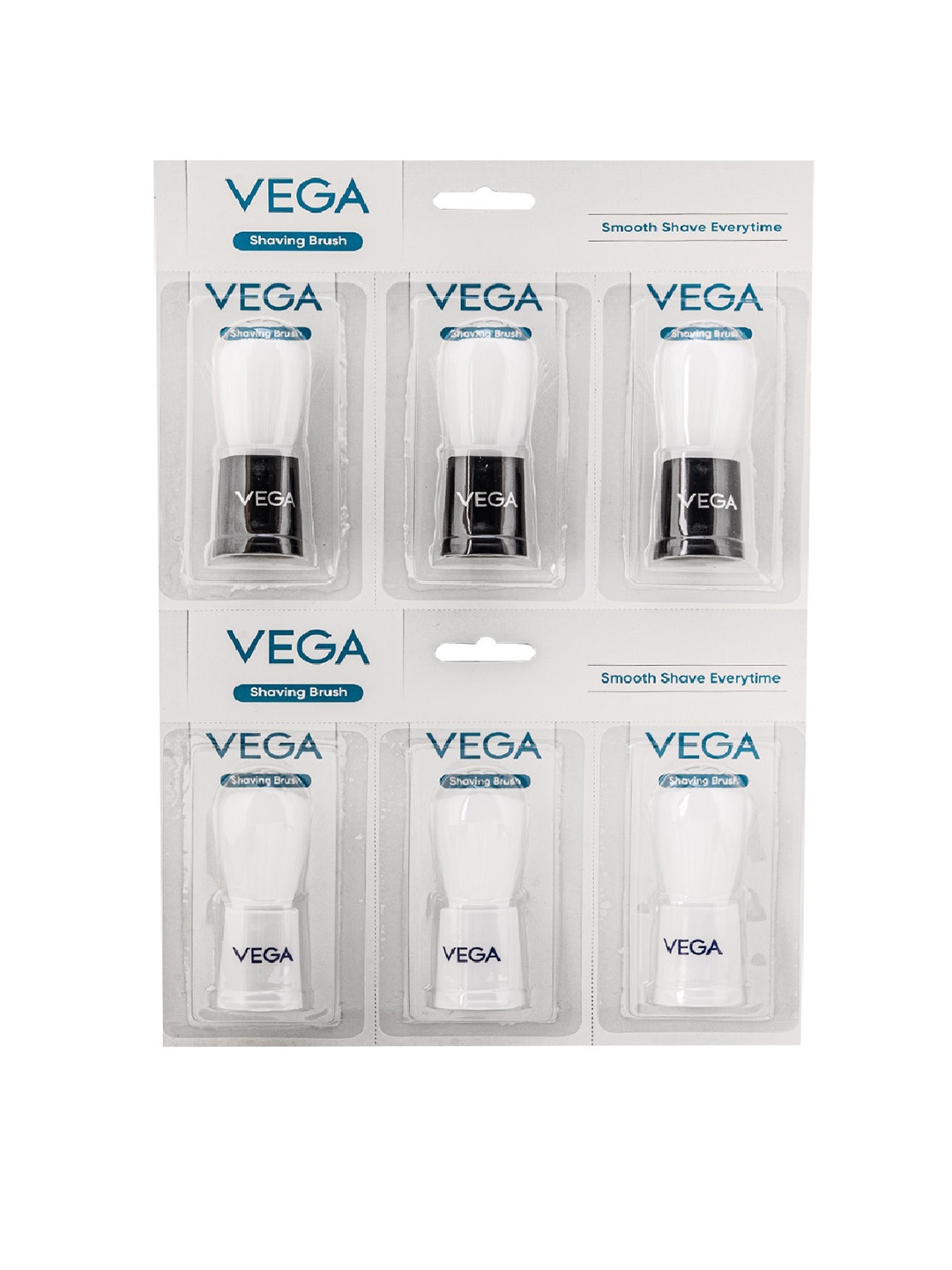 

VEGA 6 Pcs Shaving Brush Blister Pack, White