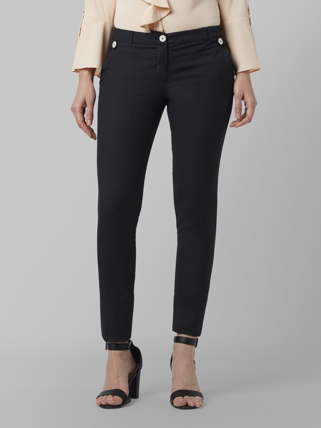 

Park Avenue Women Blue Slim Fit Solid Regular Trousers