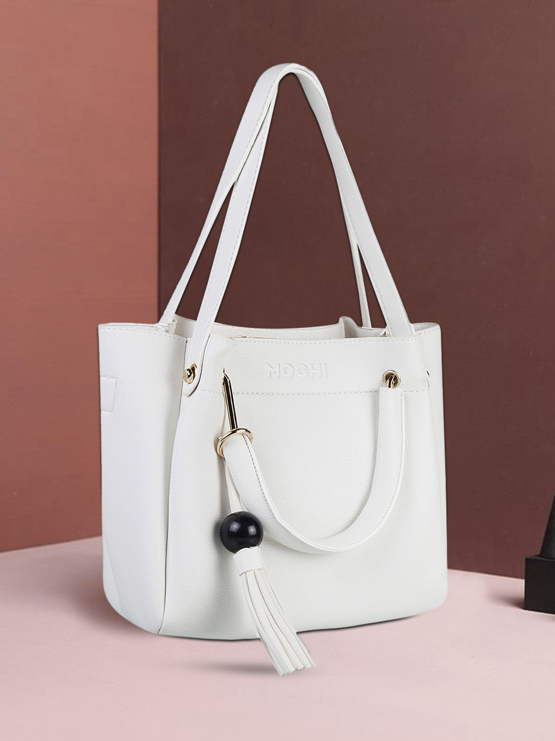 

Mochi White Solid Shoulder Bag