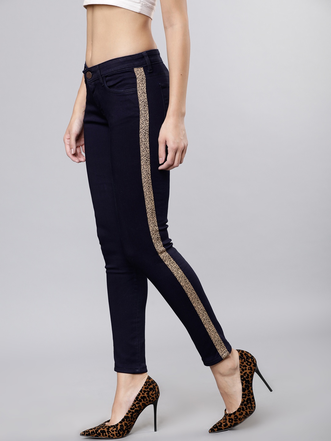 

Tokyo Talkies Women Navy Blue Super Skinny Fit Mid-Rise Clean Look Stretchable Jeans
