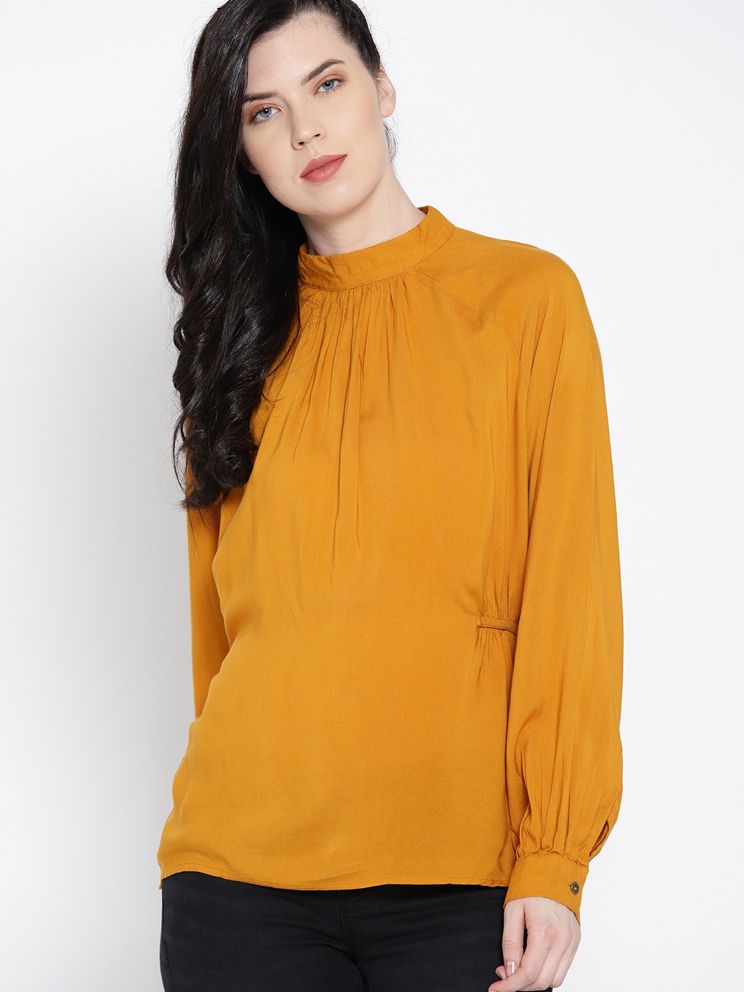 

The Roadster Lifestyle Co Women Mustard Yellow Solid Top