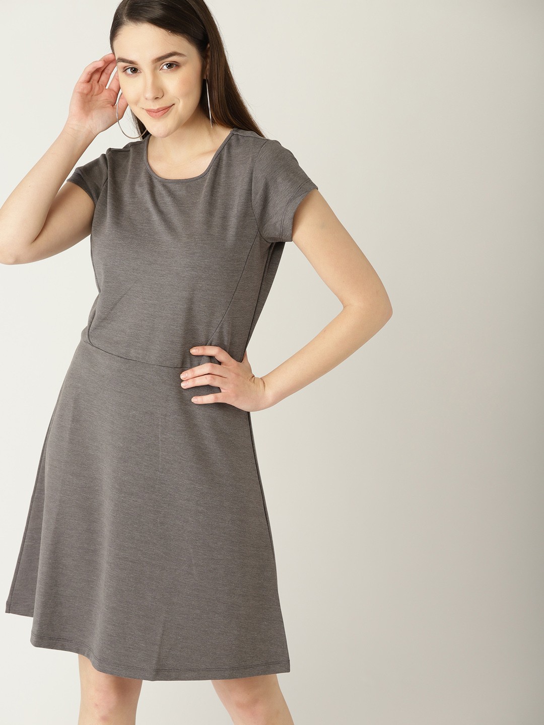 

Allen Solly Woman Grey Solid A-Line Dress