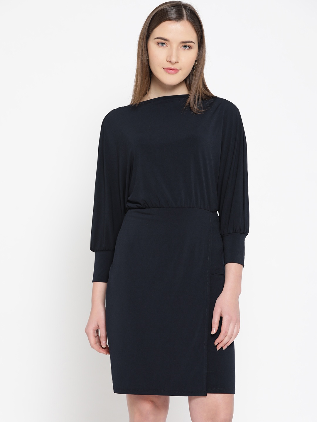 

Vero Moda Women Solid Navy Blue Sheath Dress