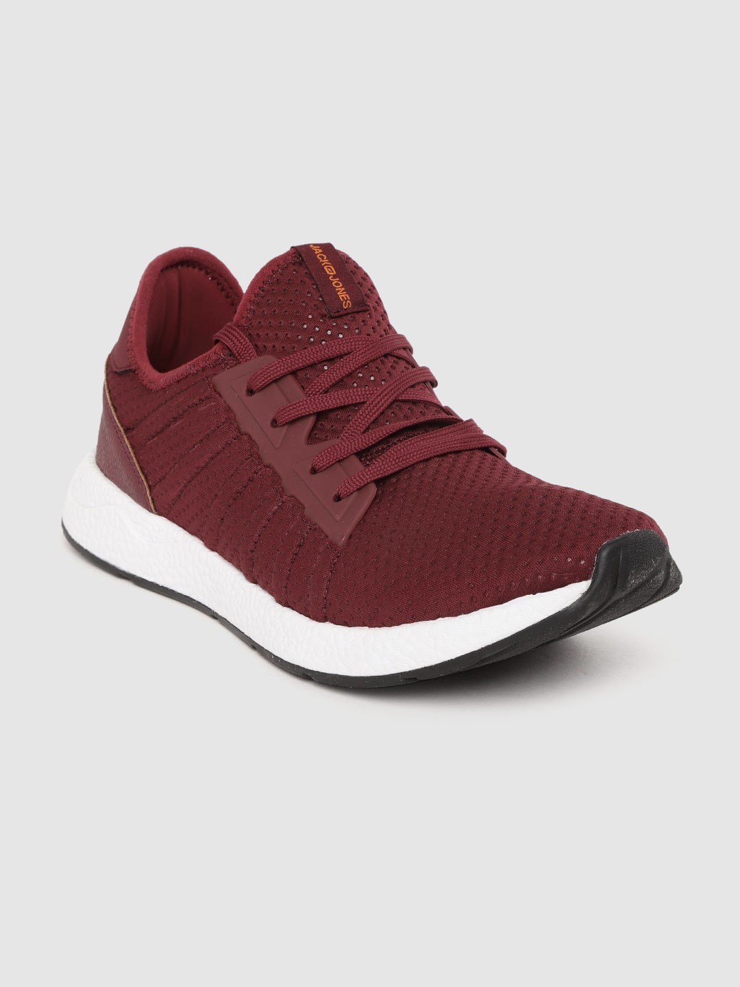 

Jack & Jones Men Maroon Textured Sneakers