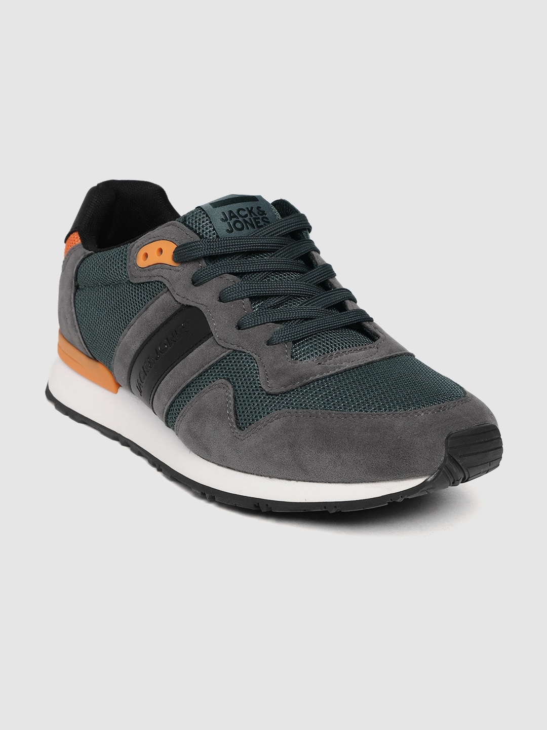 

Jack & Jones Men Charcoal Grey Solid Sneakers
