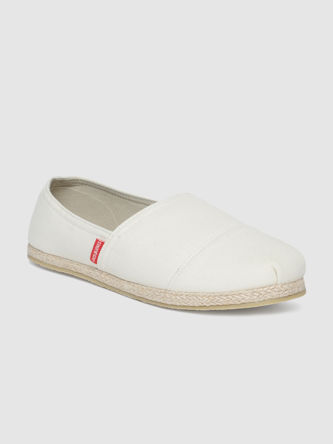 

Jack & Jones Men Off-White Solid Espadrilles