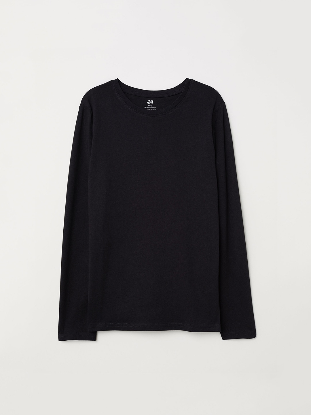 

HM Boys Black Solid Jersey Pure Cotton T-shirt