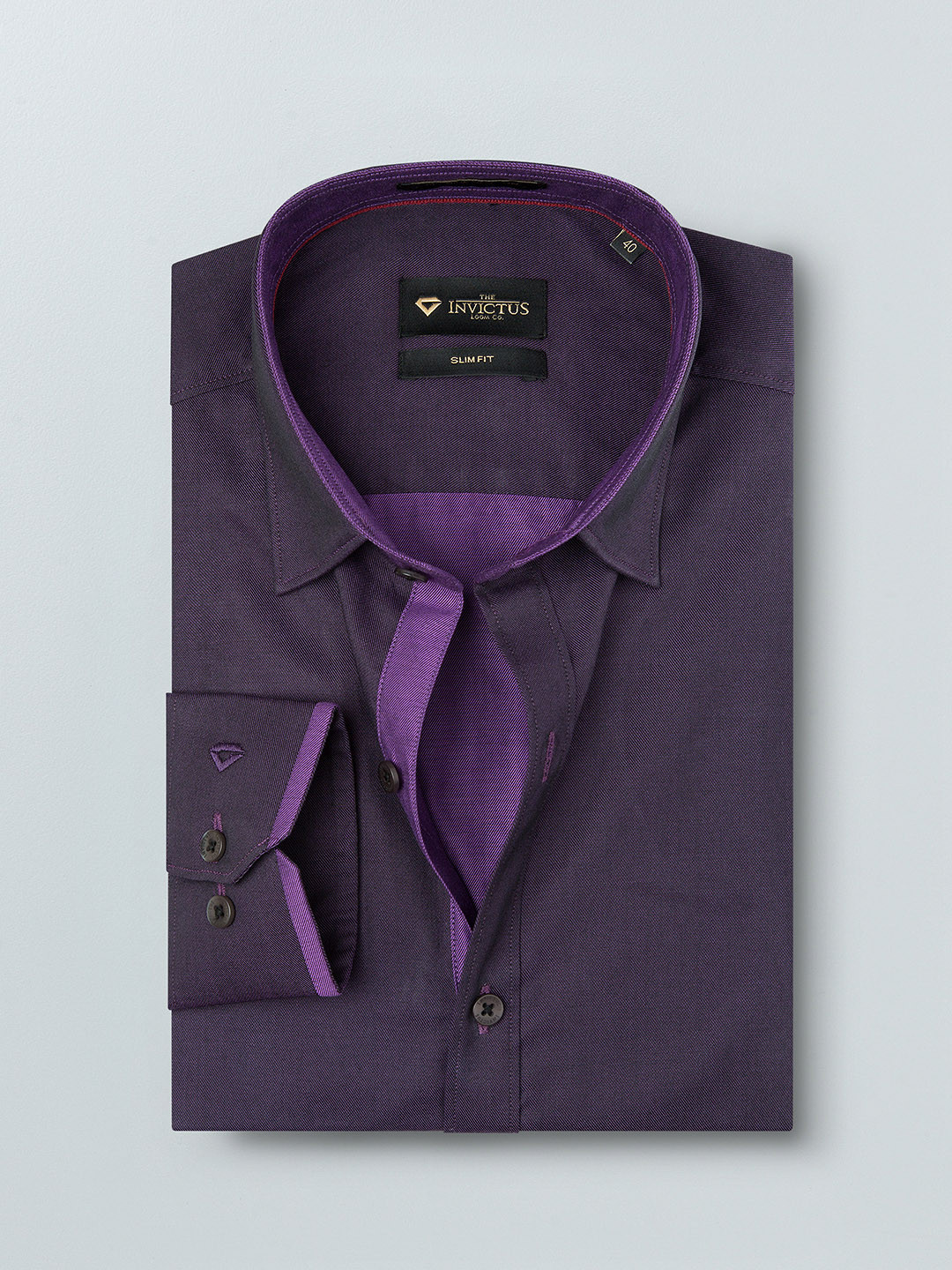 

INVICTUS Purple Slim Fit Semiformal Shirt