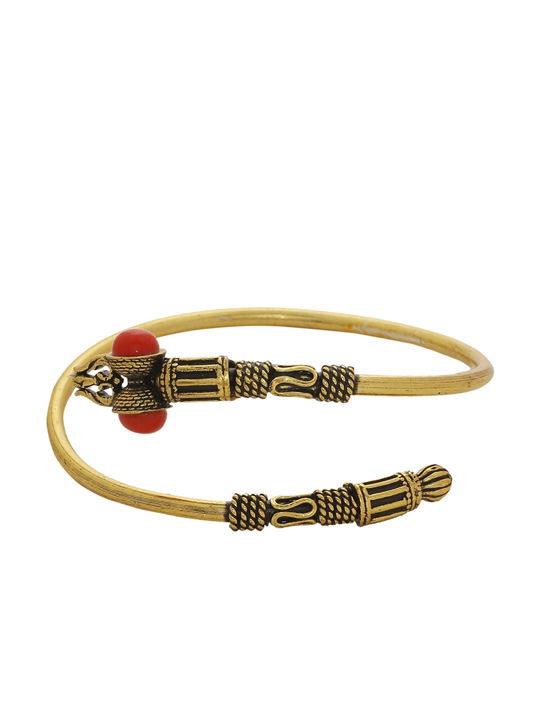 

Dare by Voylla Men Brass-Plated Gold-Toned Handcrafted Kada Bracelet