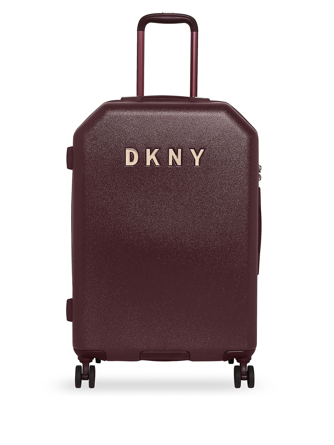 

DKNY ALLORE Unisex Burgundy Textured Allore Hard-Sided Cabin Trolley Suitcase