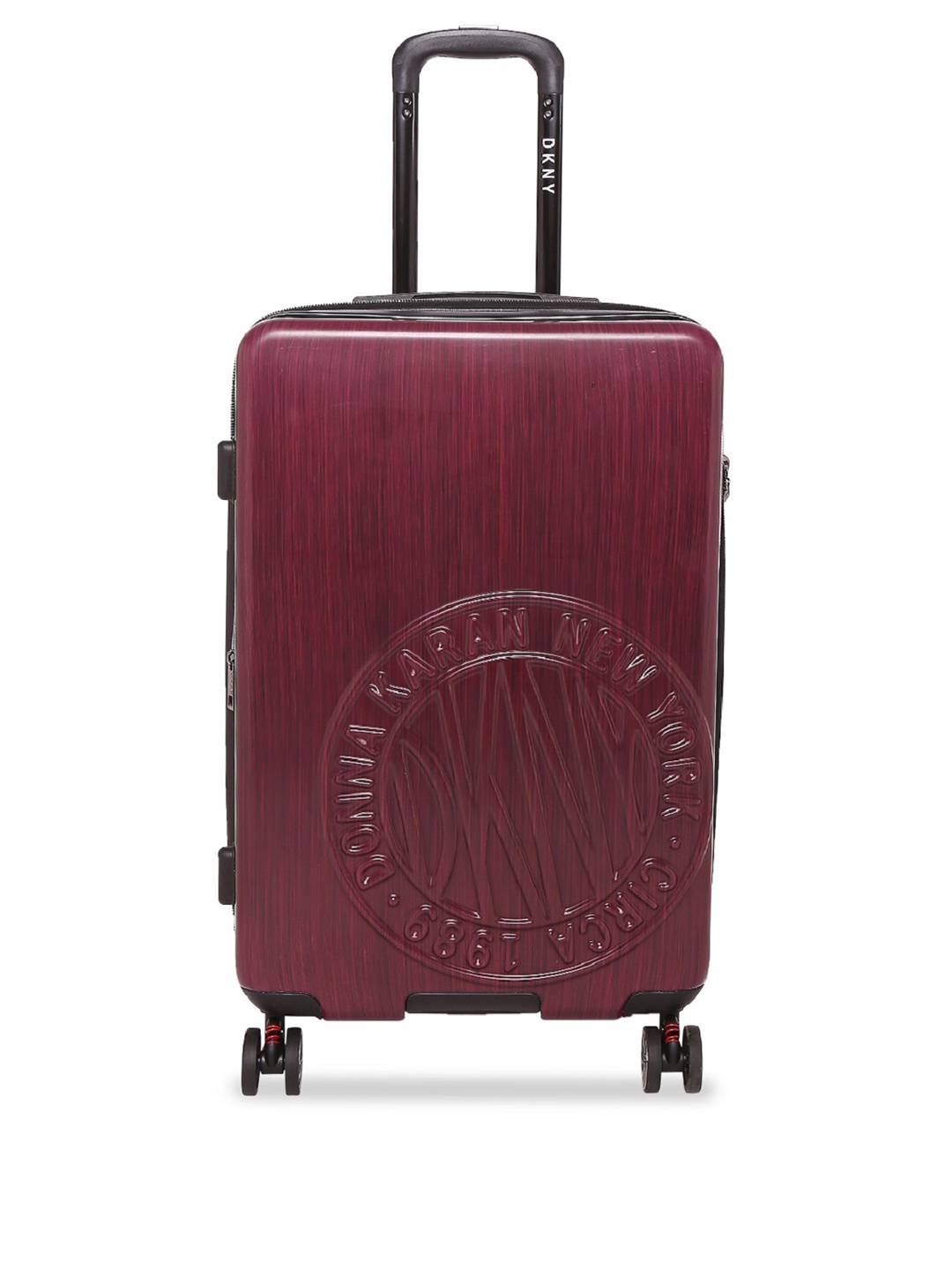 

DKNY Token HS Unisex Burgundy Textured Hard-Sided Medium Trolley Suitcase