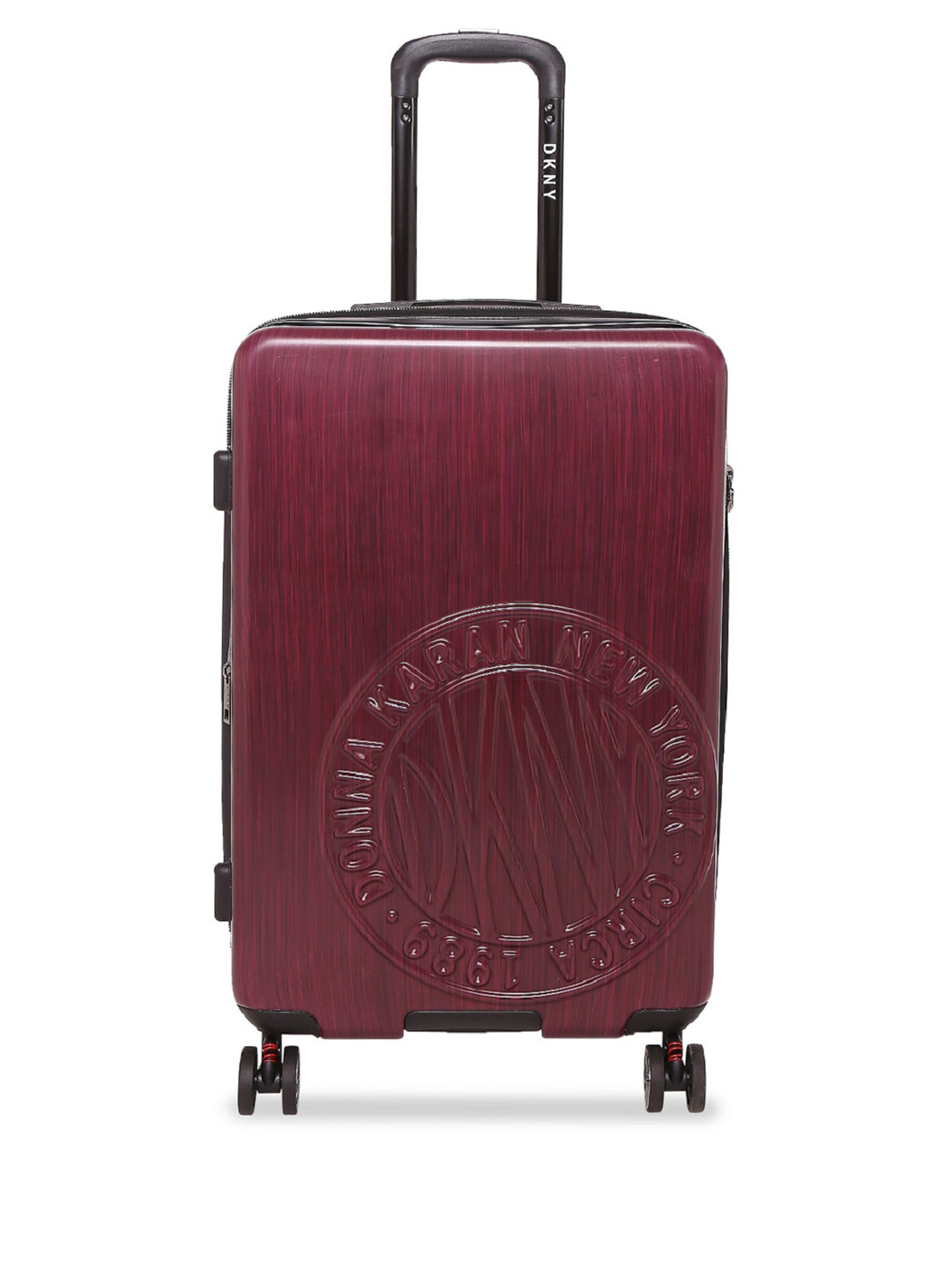 

DKNY Token HS Unisex Burgundy Textured Hard-Sided Large Trolley Suitcase