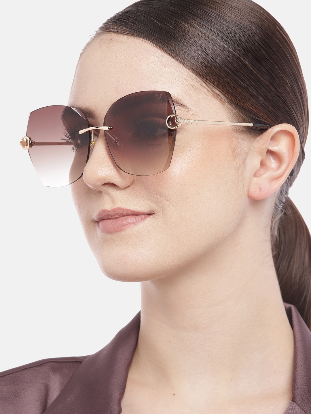 

Voyage Women Brown Square Sunglasses S012MG2883