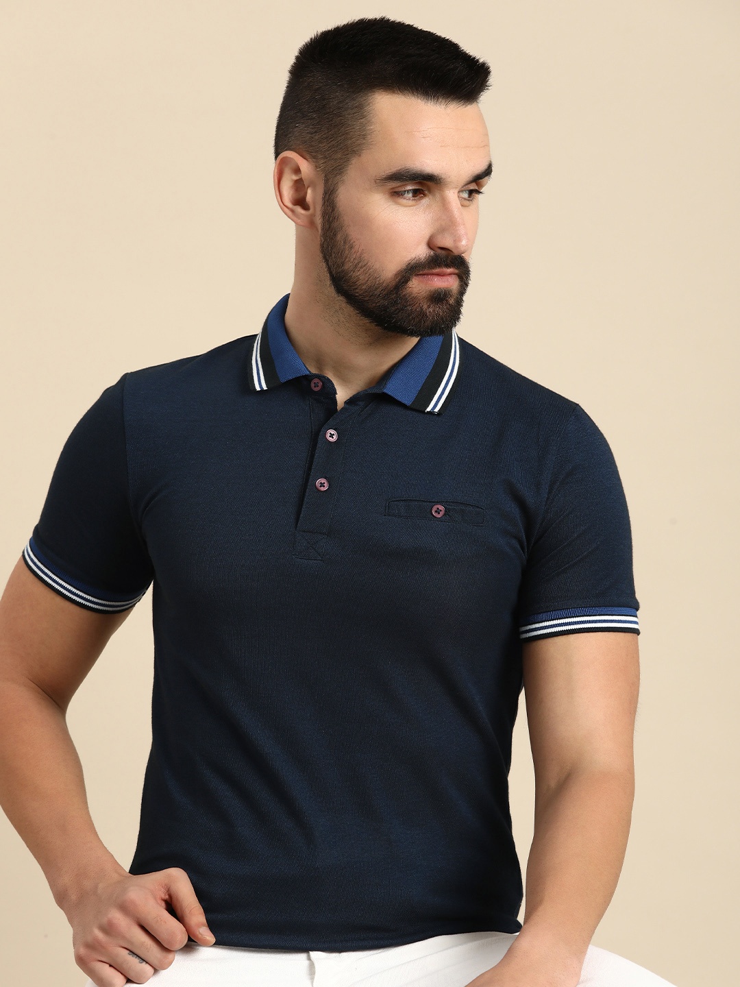 

Celio Polo Collar T-shirt, Navy blue