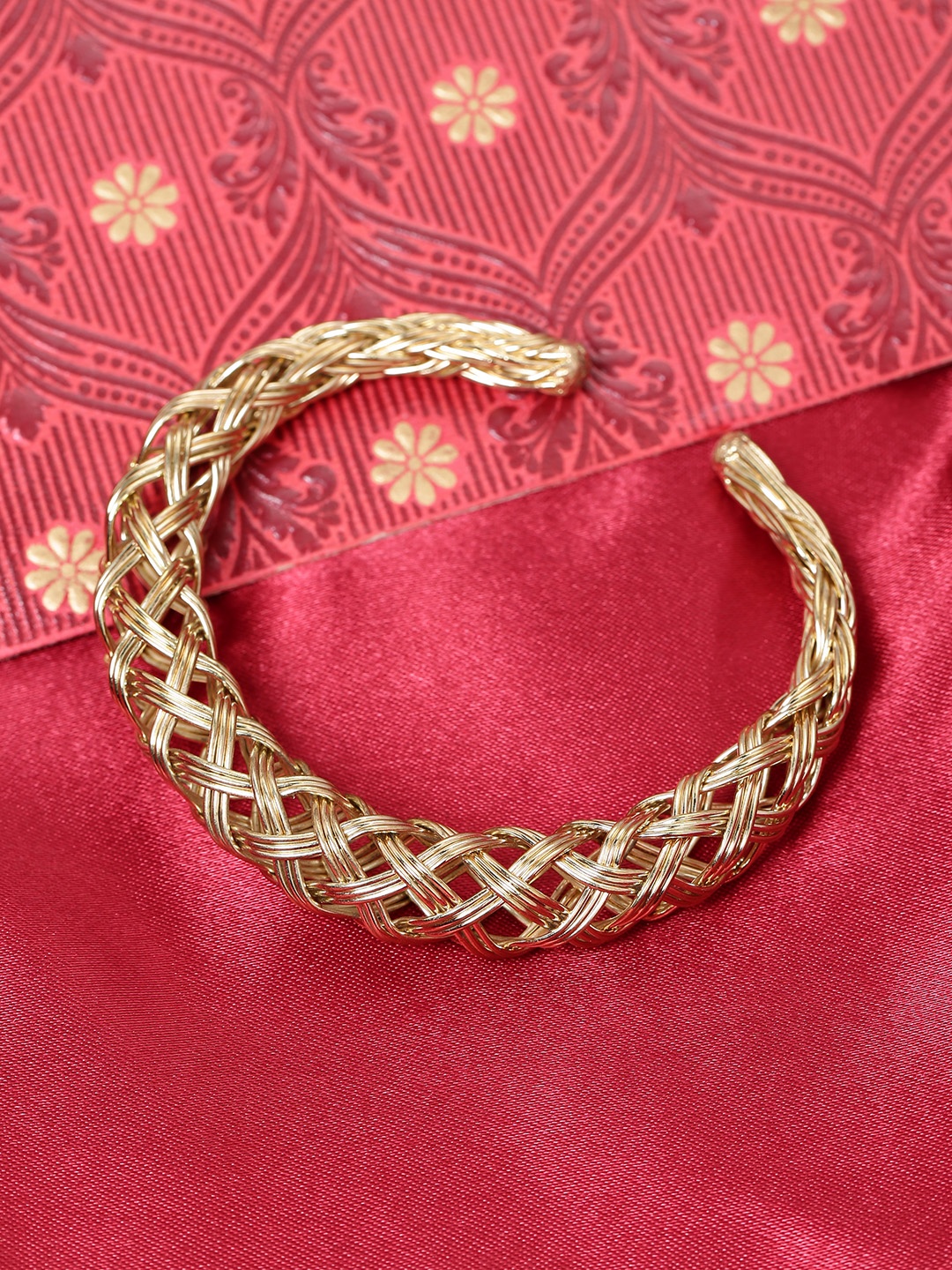 

Priyaasi Gold-Plated Textured Handcrafted Kada Bracelet