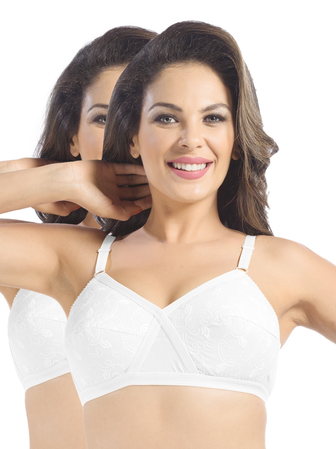 

Sonari Pack of 2 Full-Coverage Bras, White