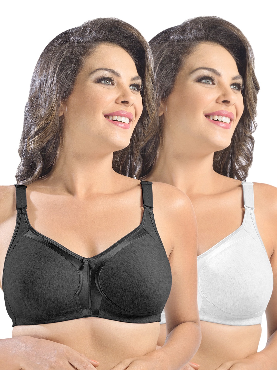 

Sonari Pack of 2 Full-Coverage Bras, Black
