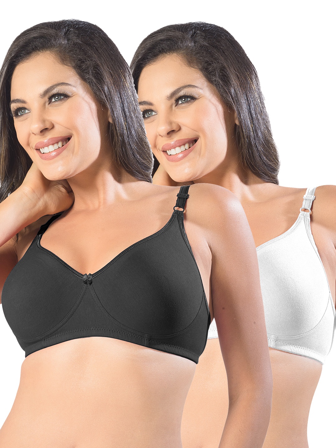 

Sonari Pack of 2 Full-Coverage Bras, Black