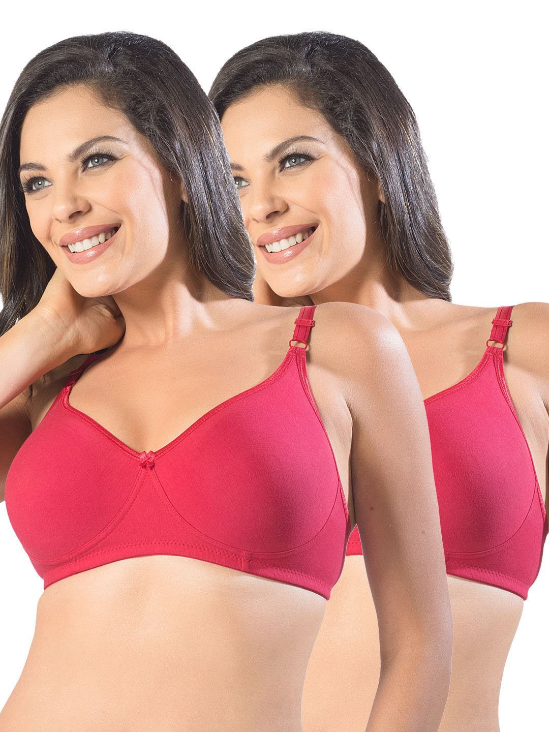 

Sonari Pack of 2 Full-Coverage Bras, Red