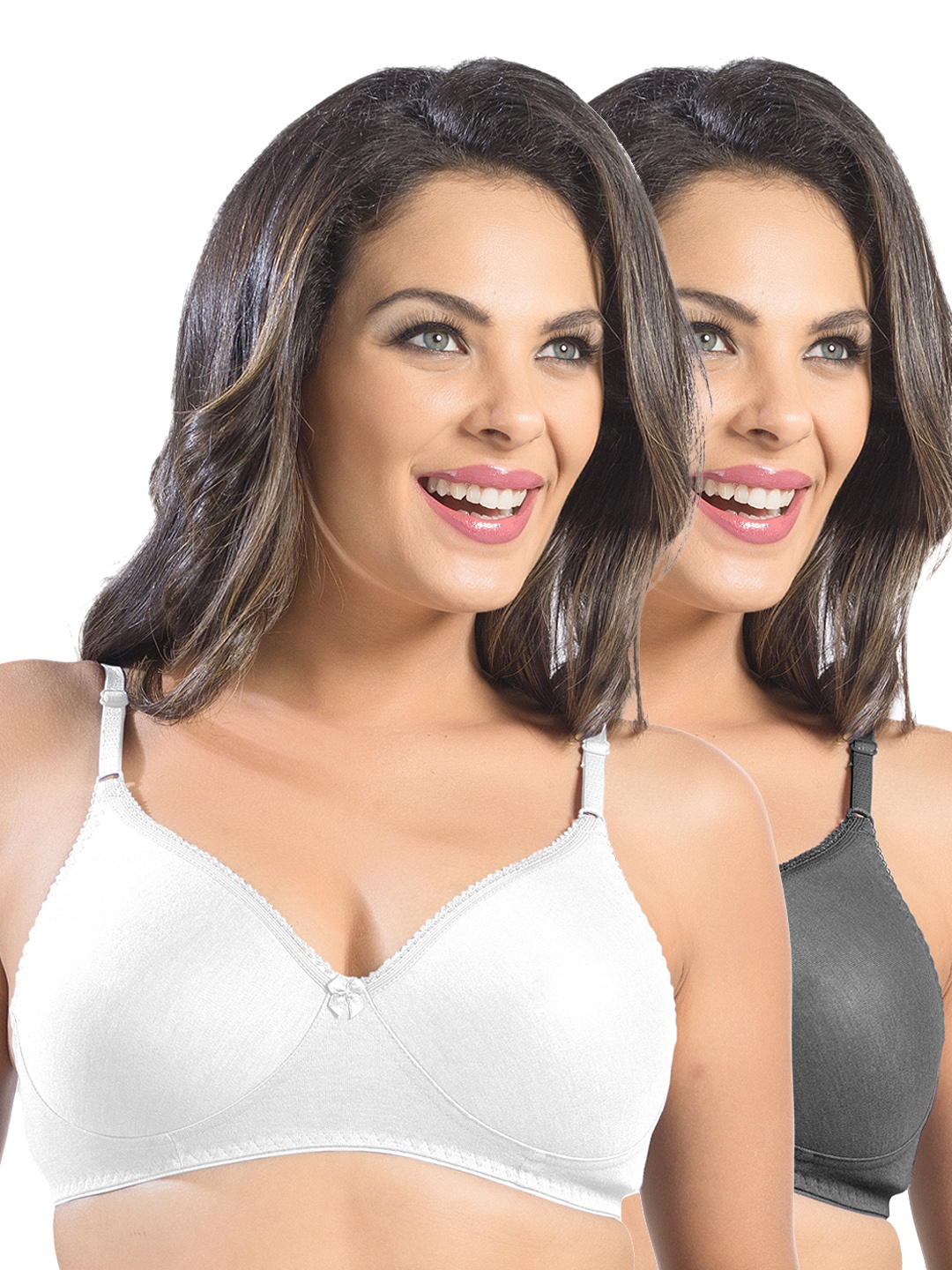 

Sonari Pack of 2 Full-Coverage Bras felong, Black