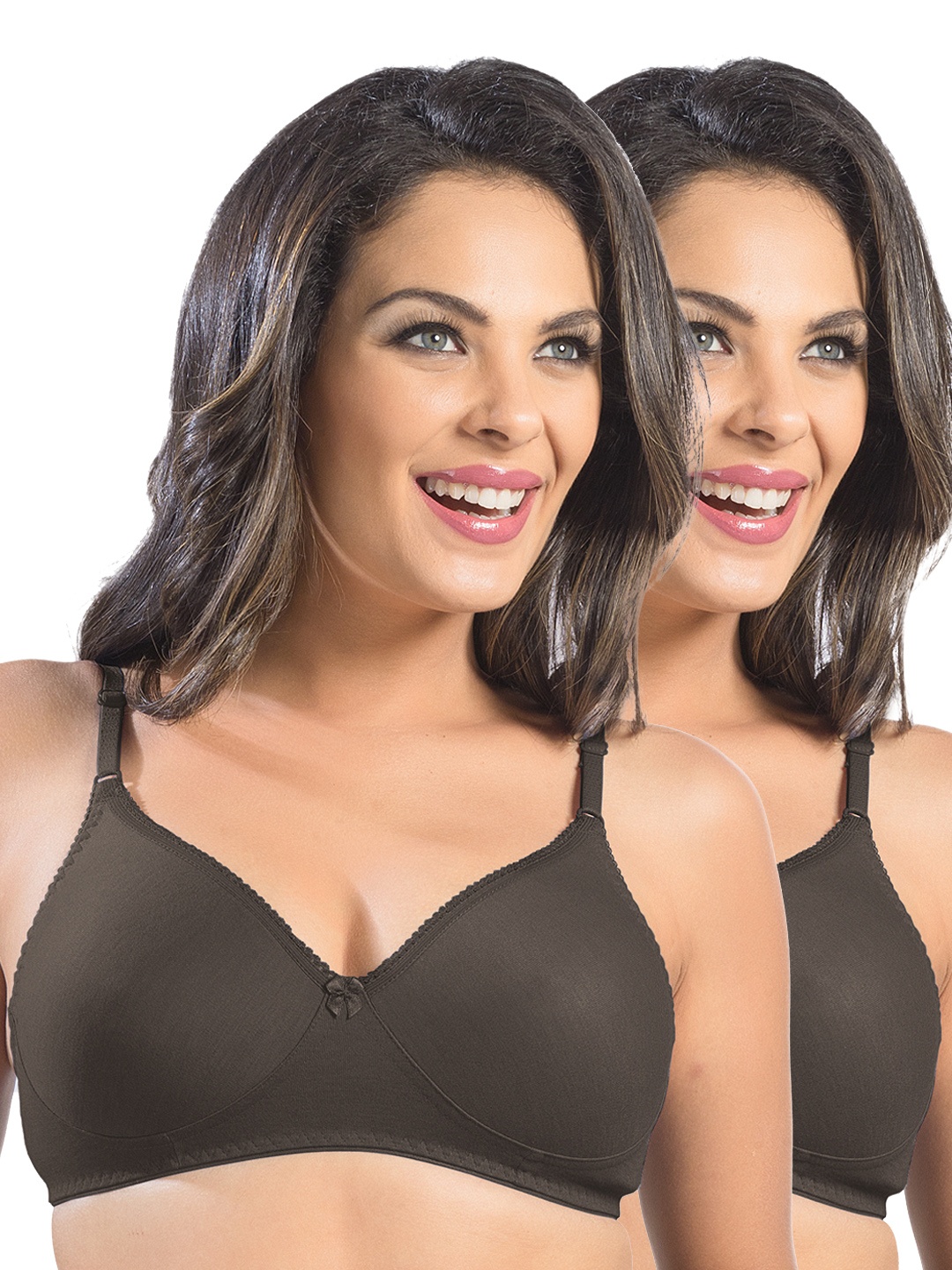 

Sonari Pack of 2 Full-Coverage Bras felong, Brown