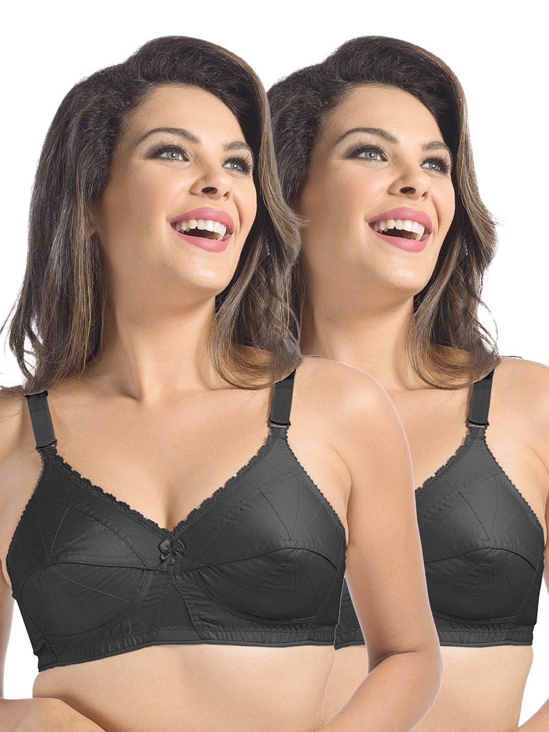 

Sonari Pack of 2 Full-Coverage Bras ice, Black